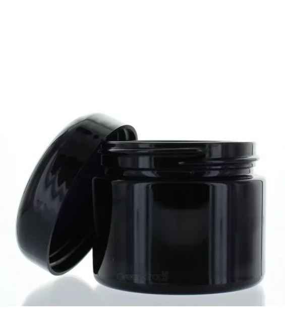 Pot en verre noir 50ml avec couvercle à vis - Aromadis
