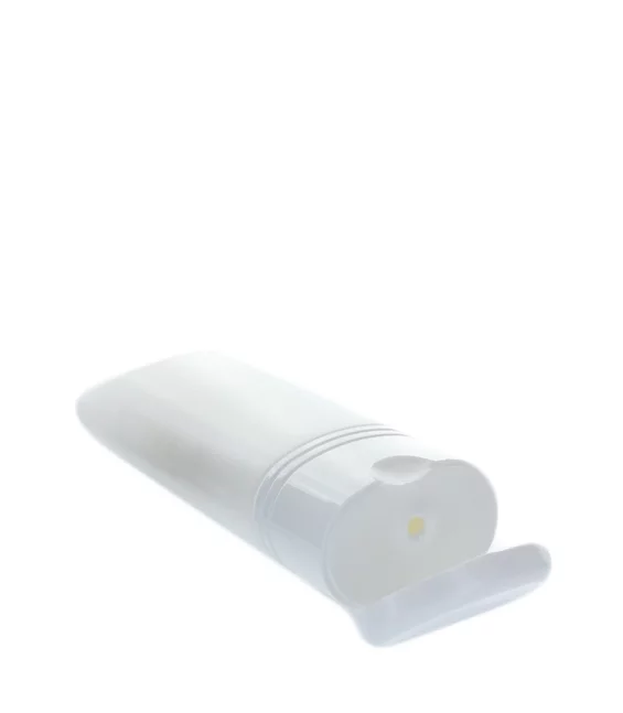 Tube ovale en plastique blanc 75ml avec bouchon à clip - Aromadis
