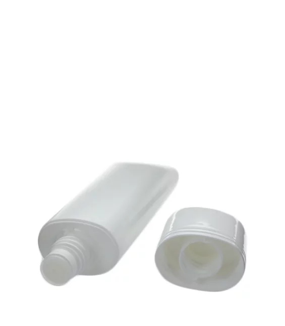 Tube ovale en plastique blanc 75ml avec réducteur & bouchon à vis Aromadis