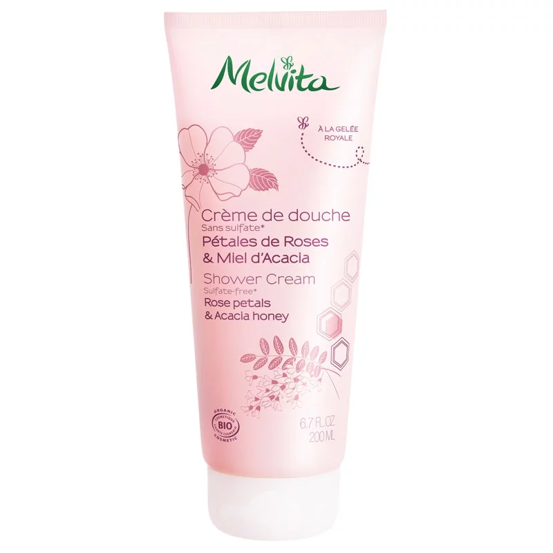 Crème de douche BIO pétales de rose & miel d'acacia - 200ml - Melvita