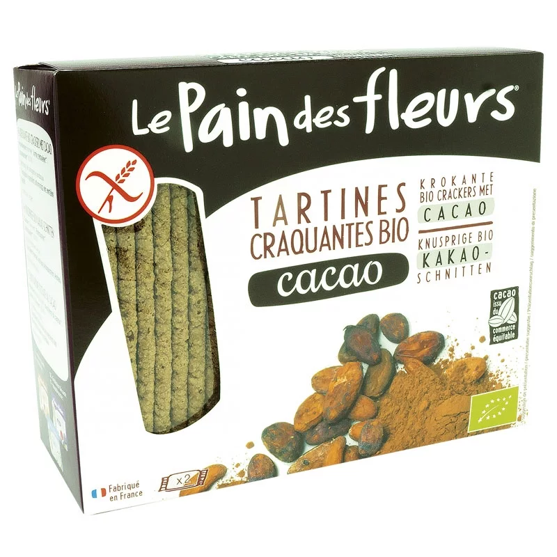 Tartines craquantes au cacao BIO - 160g - Le pain des fleurs