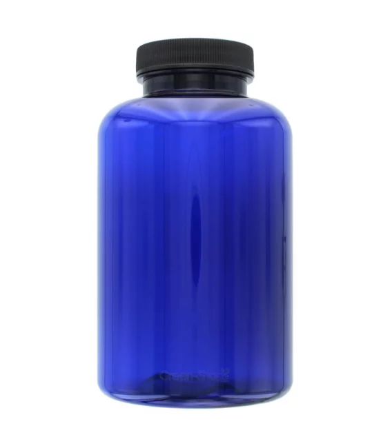Pot en plastique bleu 500ml avec couvercle à vis - Aromadis