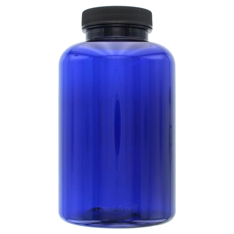 Pot en plastique bleu 500ml avec couvercle à vis - Aromadis