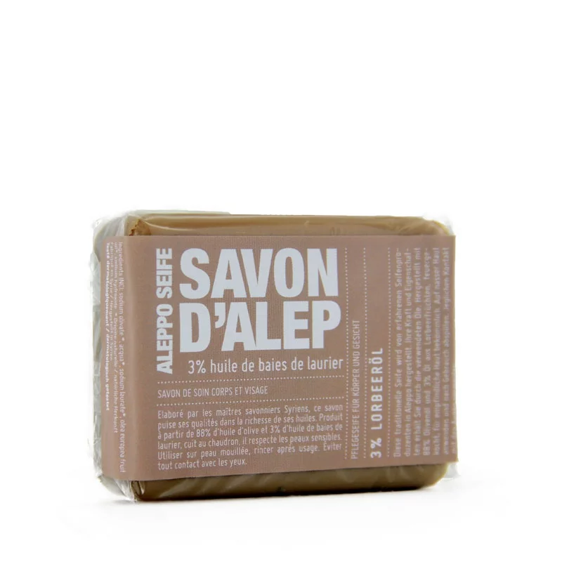 Savon d'Alep naturel 3% huile de laurier - 100g - BIOnaturis