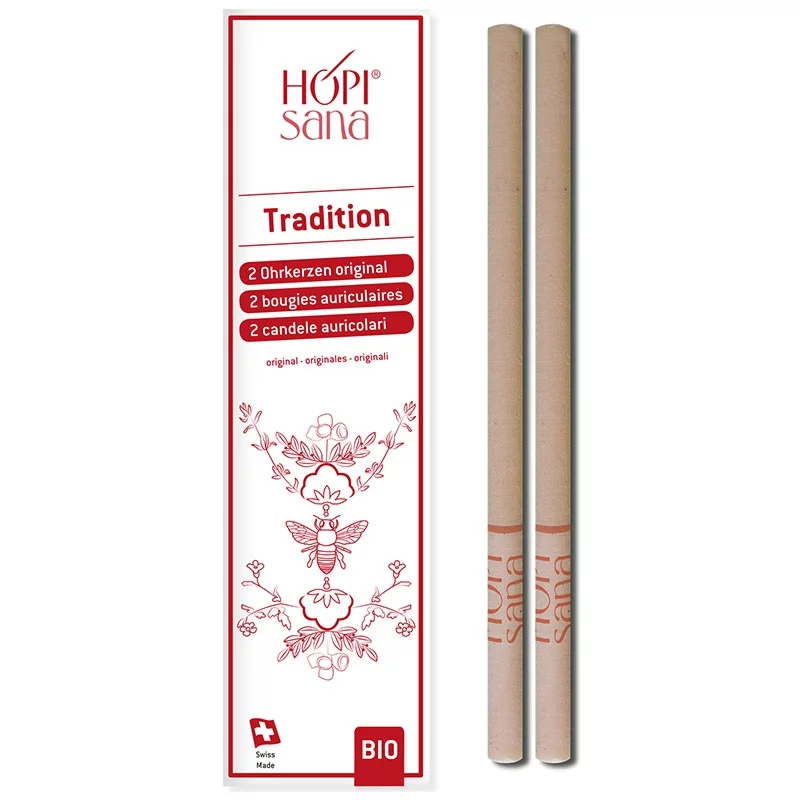 Bougies auriculaires rouges BIO Tradition - 2 pièces - HOPIsana