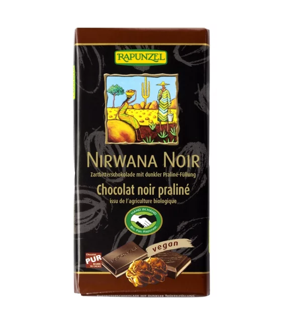 BIO-Zartbitterschokolade mit dunkler Praliné-Füllung - 100g - Rapunzel