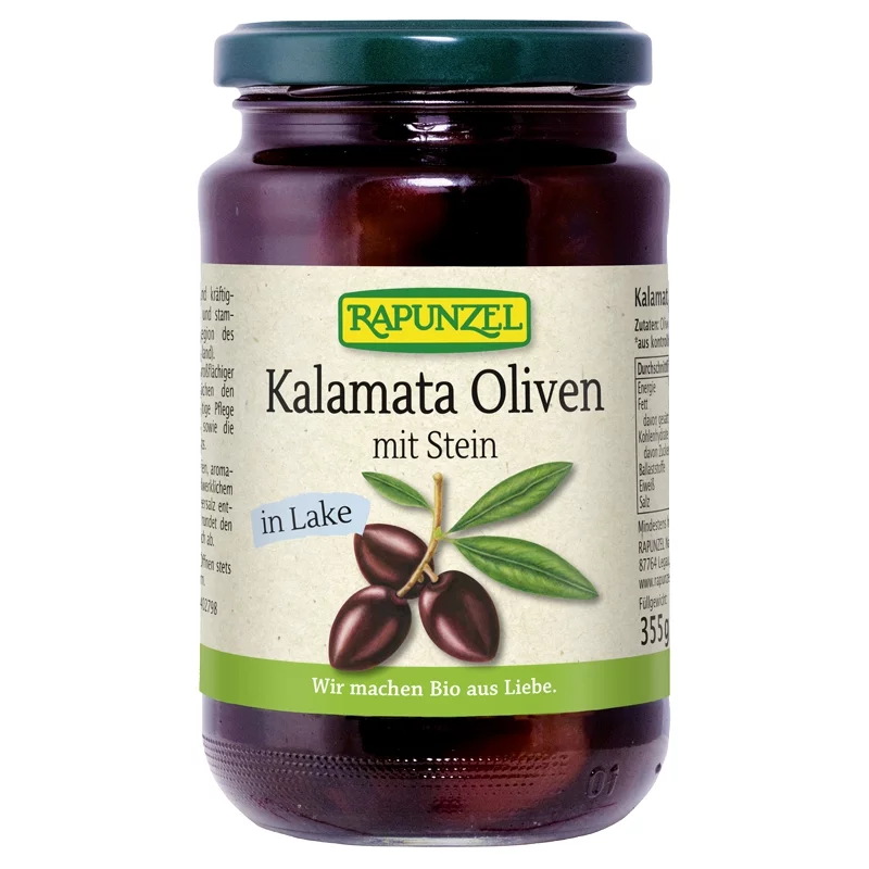 BIO-Kalamata Oliven violett mit Stein in Lake - 355g - Rapunzel