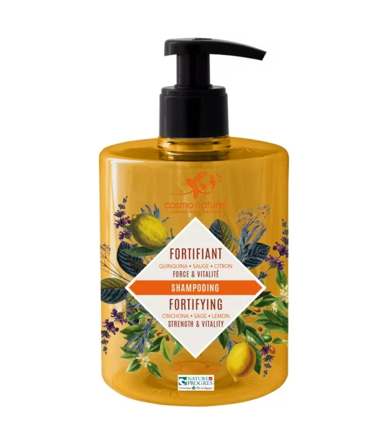 Shampooing fortifiant BIO quinquina, sauge & citron - 500ml - Cosmo Naturel