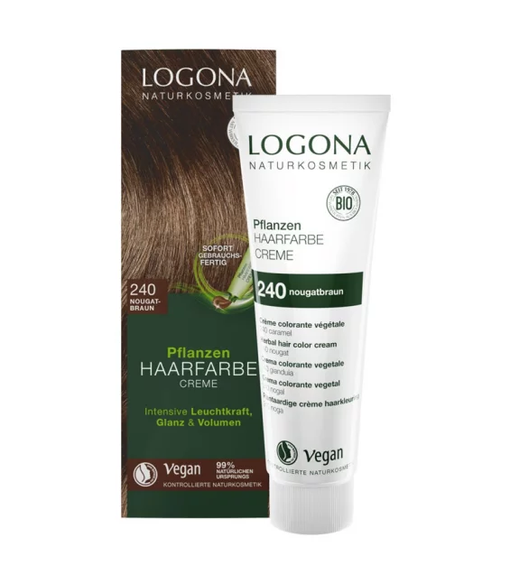 BIO-Pflanzen-Haarfarbe Creme 240 Nougatbraun - 150ml - Logona