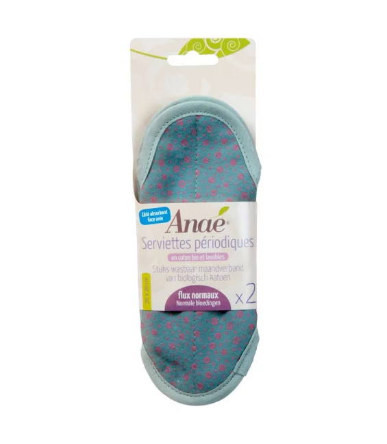 2 Waschbare BIO-Damenbinden Cercles Normal für mittlere Blutungen - Anaé