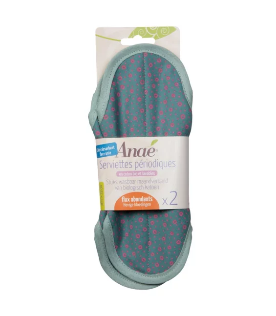 2 Waschbare BIO-Damenbinden Cercles Maxi für starke Blutungen - Anaé