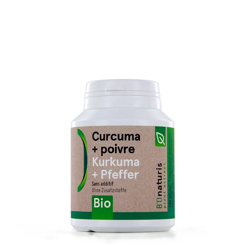 Curcuma + poivre BIO 260 mg 180 gélules - BIOnaturis