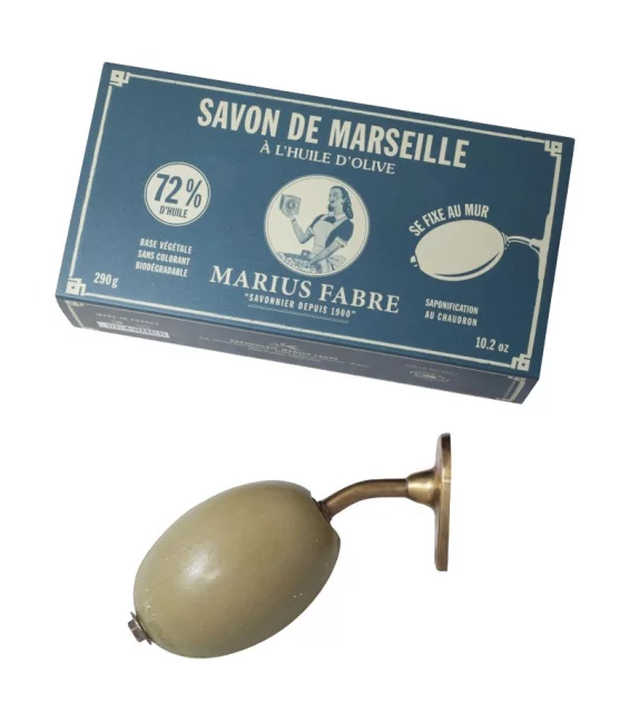 Grüne Marseiller Seife für Wandbefestigung - 290g - Marius Fabre