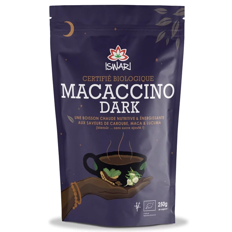 Boisson Macaccino Dark caroube, maca & lucuma BIO - 250g - Iswari