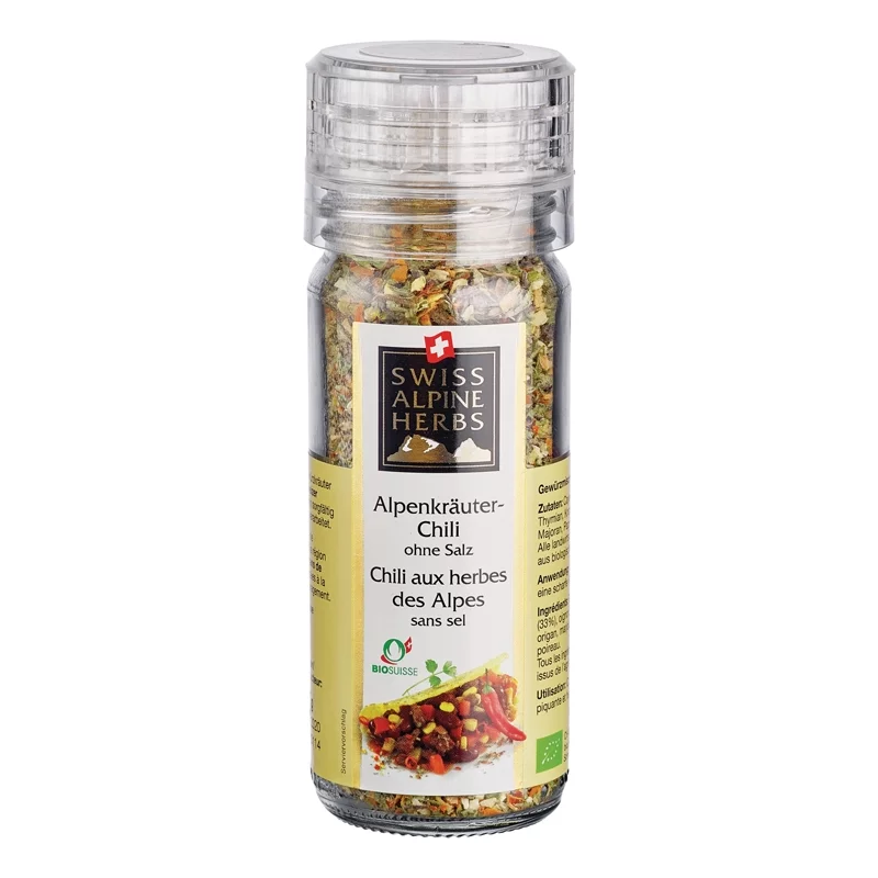 BIO-Alpenkräuter-Chili ohne Salz - 32g - Swiss Alpine Herbs