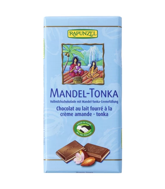 BIO-Vollmilchschokolade mit Mandel-Tonka-Cremefüllung - 100g - Rapunzel
