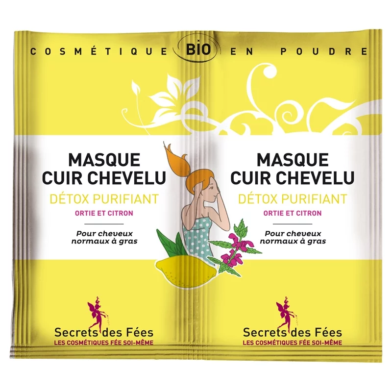 Masque cuir chevelu purifiant BIO ortie & citron - 16g - Secrets des Fées