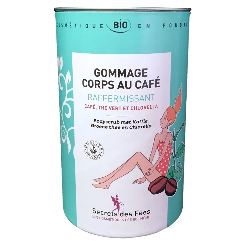 Gommage corps raffermissant BIO café & thé vert - 200g - Secrets des Fées