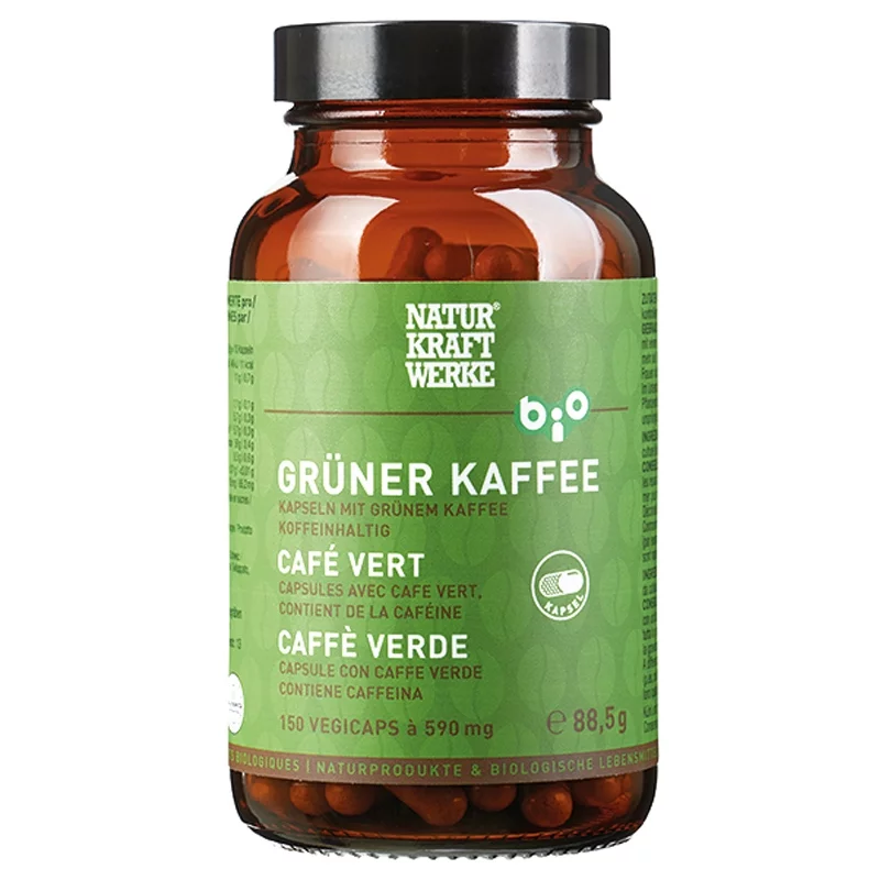 Café vert BIO - 150 capsules à 590mg - NaturKraftWerke