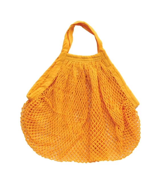 Einkaufsnetz mit kurzen Henkeln gelb aus Bio-Baumwolle - ah table !
