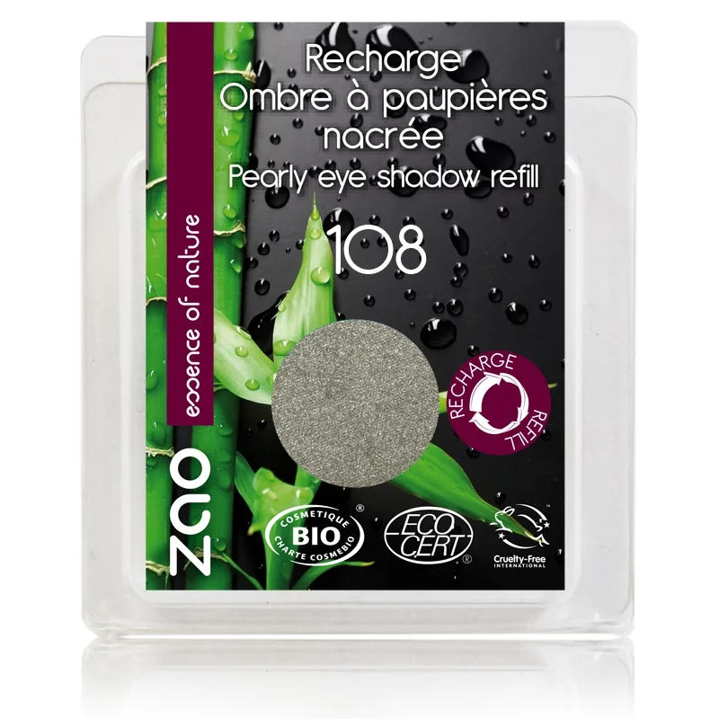 Nachfüller BIO-Lidschatten perlmutt N°108 Grau Grün - 3g - Zao Make-up