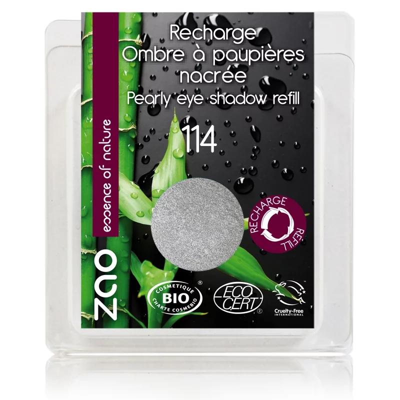 Nachfüller BIO-Lidschatten perlmutt N°114 Silber - 3g - Zao Make-up