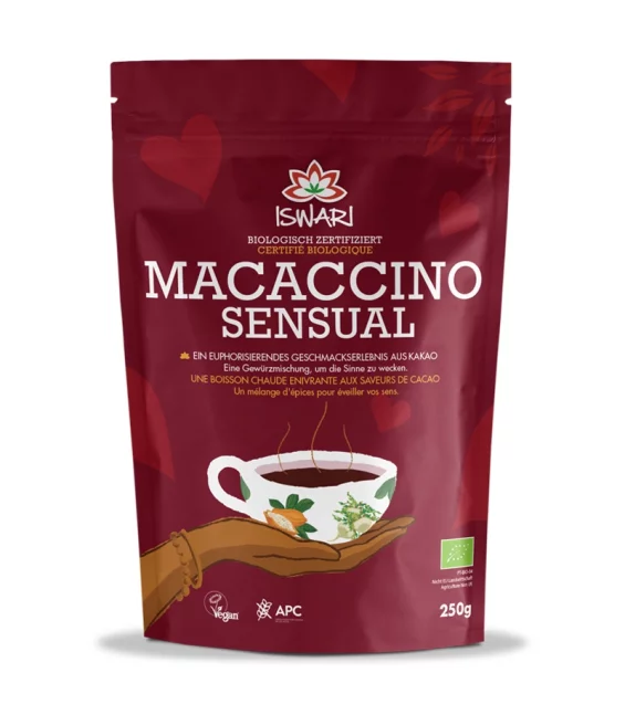BIO-Getränk Macaccino Sensual Kakao, Maca & Kokoszucker - 250g - Iswari