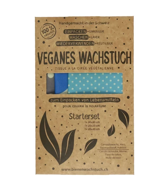 Veganes Wachstuch Starterset (S, M & L) - 3 Stück - RapNika
