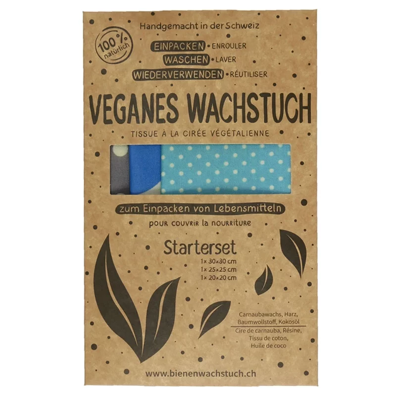 Veganes Wachstuch Starterset (S, M & L) - 3 Stück - RapNika