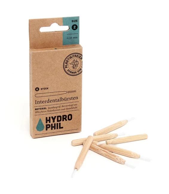6 Bambus Interdental-Bürste Grösse 2 - 0,50mm - Hydrophil