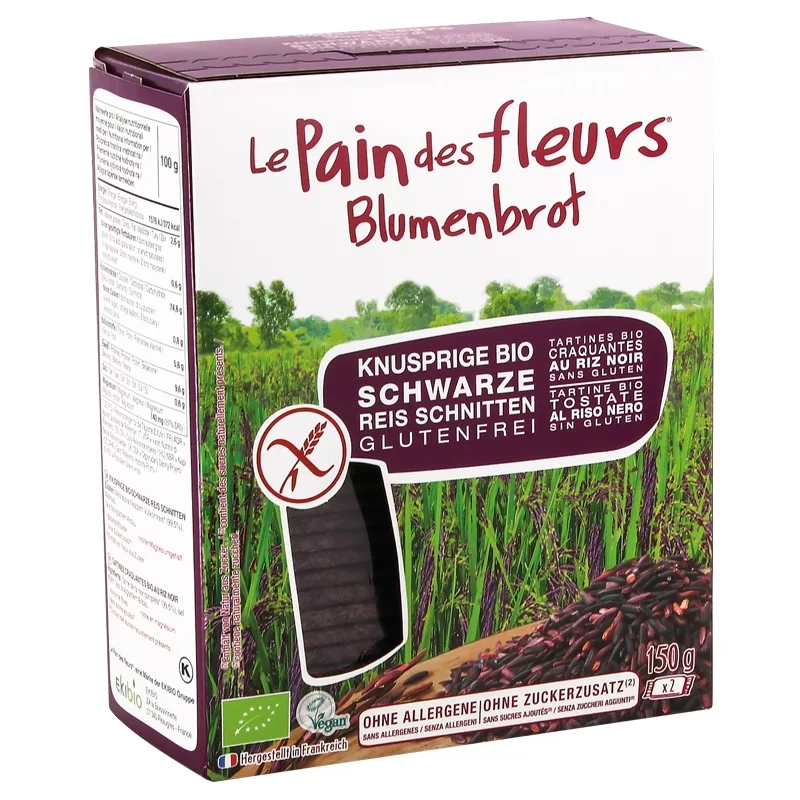 Tartines craquantes au riz noir BIO - 150g - Le pain des fleurs