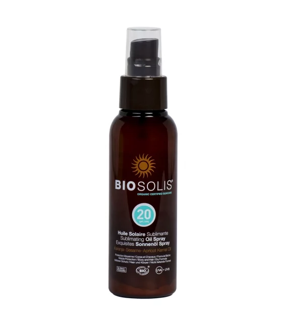 Exquisites BIO-Sonnenöl Spray für Körper & Haar LSF 20 - 100ml - Biosolis