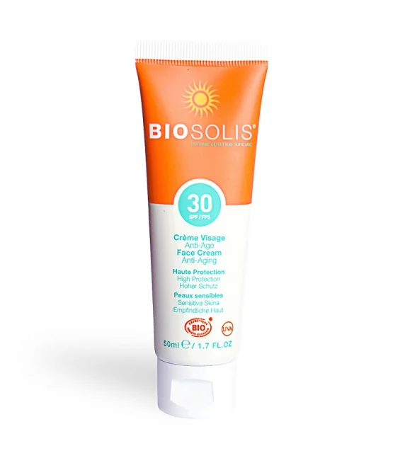 Crème solaire anti-âge visage & cou BIO IP 30 karanja - 50ml - Biosolis