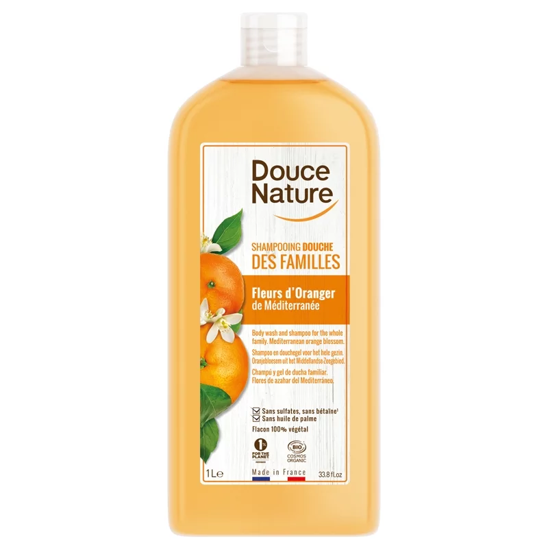 Shampooing douche des familles BIO fleurs d’oranger - 1l - Douce Nature