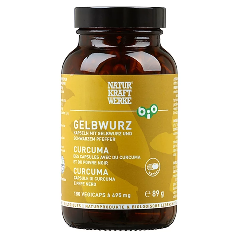 Curcuma BIO - 180 capsules à 495mg - NaturKraftWerke