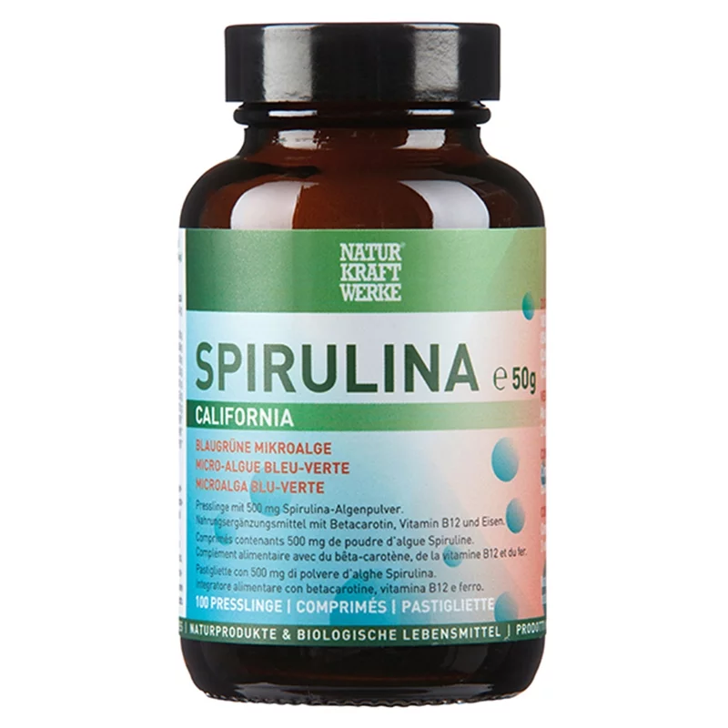 Spiruline California - 100 comprimés à 500mg - NaturKraftWerke