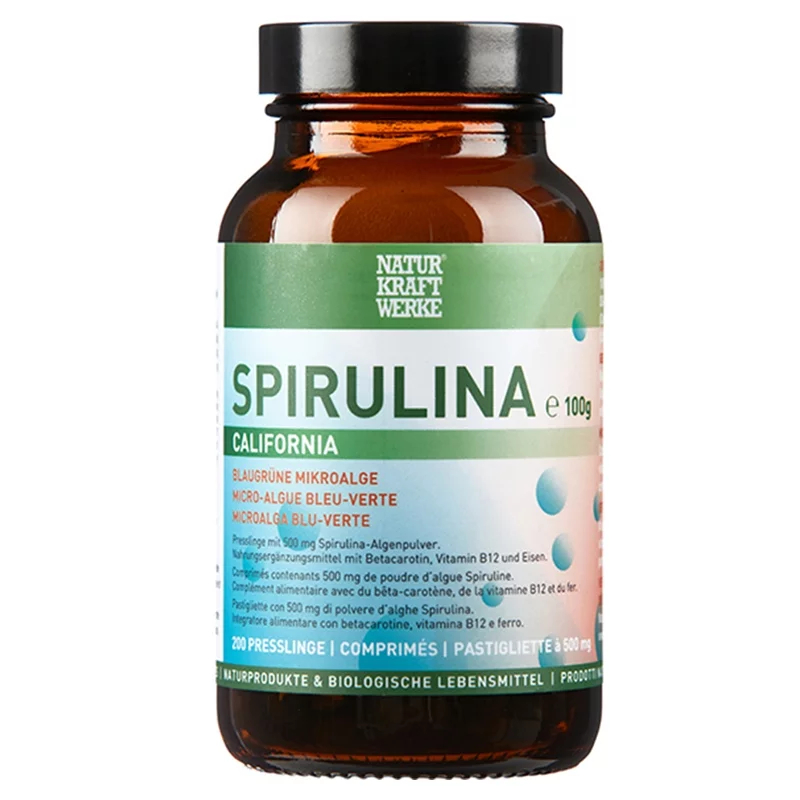 Spiruline California - 200 comprimés à 500mg - NaturKraftWerke