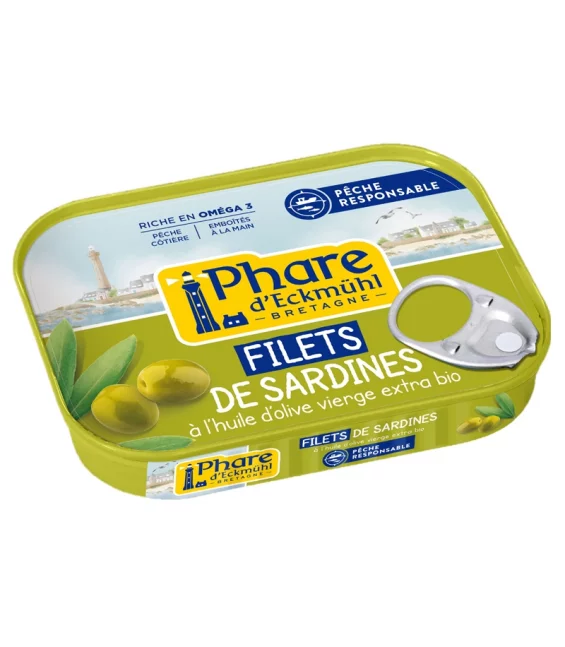 Filets de sardines à l'huile d'olive BIO - 100g - Phare d'Eckmühl