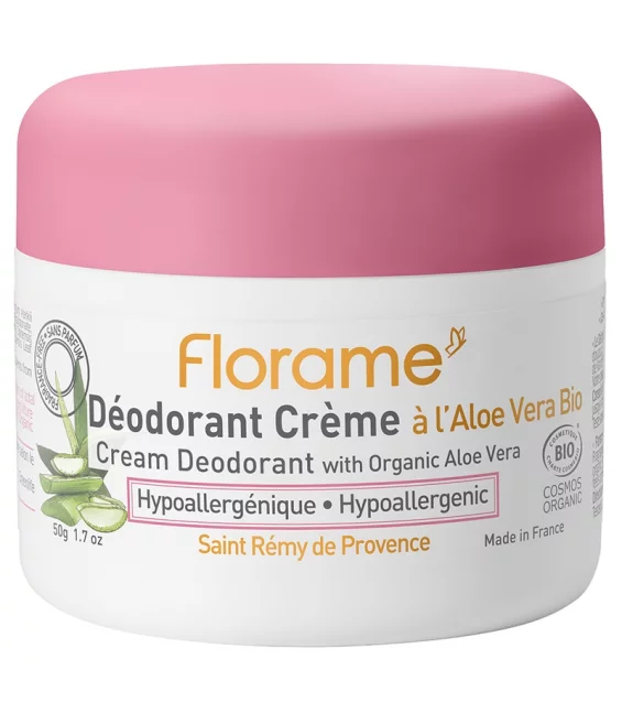 Déodorant crème hypoallergénique BIO aloe vera - 50g - Florame