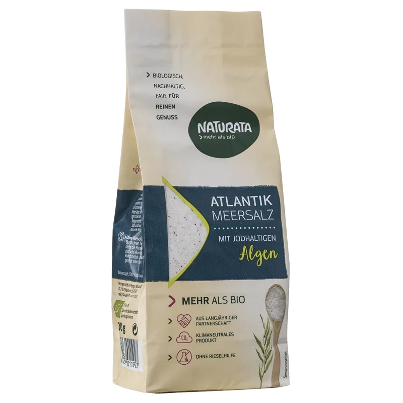 Atlantik Meersalz mit jodhaltigen BIO-Algen - 500g - Naturata