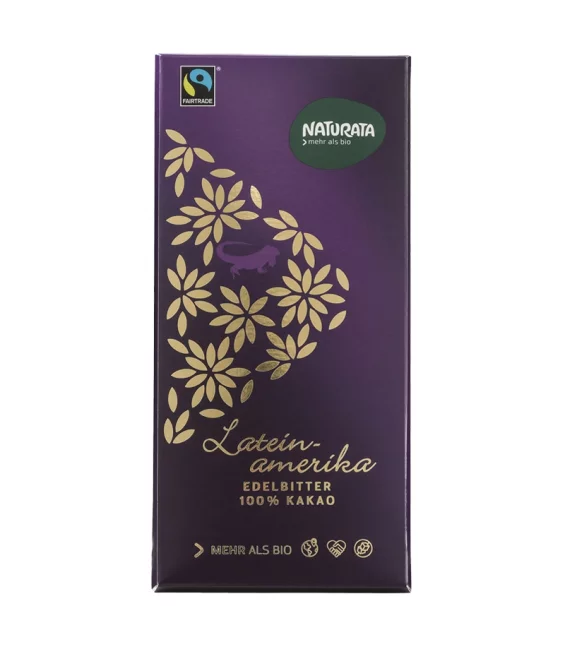 Lateinamerika BIO-Edelbitter-Schokolade 100 % - 80g - Naturata