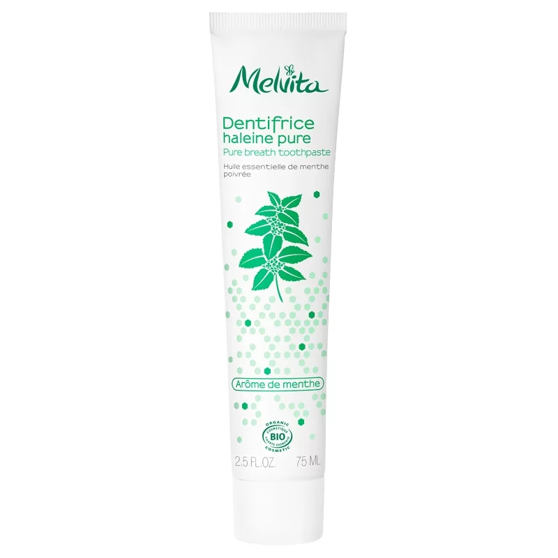 Dentifrice haleine pure BIO menthe poivrée sans fluor - 75ml - Melvita