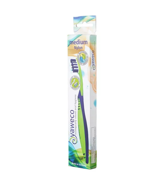 Zahnbürste mit auswechselbarem Bürstenkopf Blau-Grün Medium Nylon - Yaweco