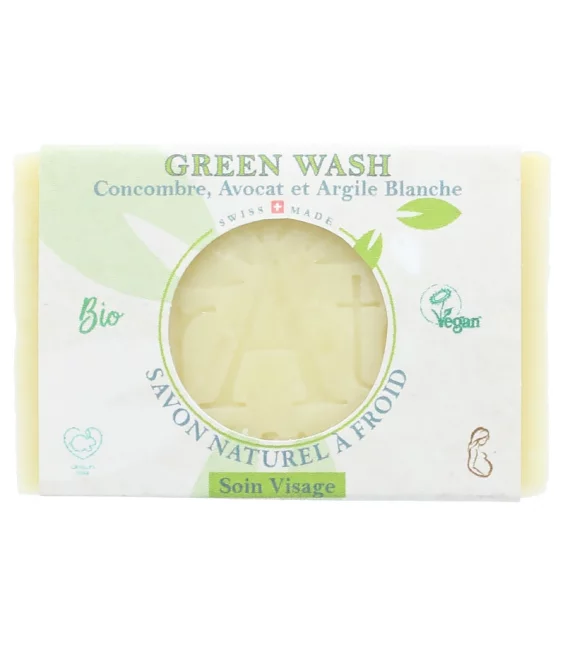 Savon BIO Green wash concombre, avocat & argile blanche - 100g - terAter