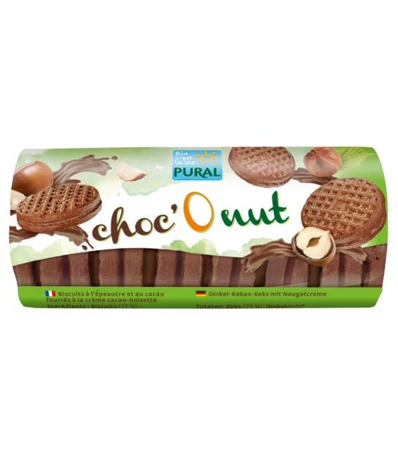 BIO-Doppelkekse mit Kakao & Nougatcreme - Choc'O nut - 85g - Pural