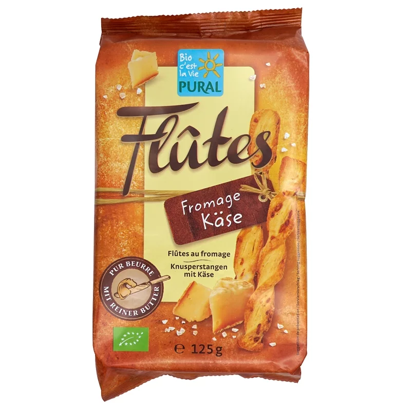 BIO-Flûtes mit Käse - 125g - Pural