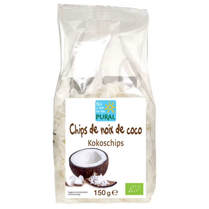 Chips de noix de coco séchés BIO - 150g - Pural