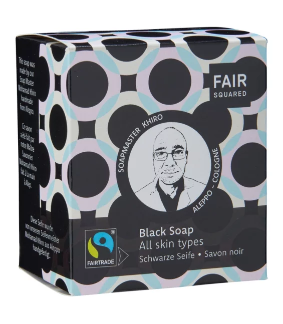 Savon noir visage BIO charbon actif - 2x80g - Fair Squared