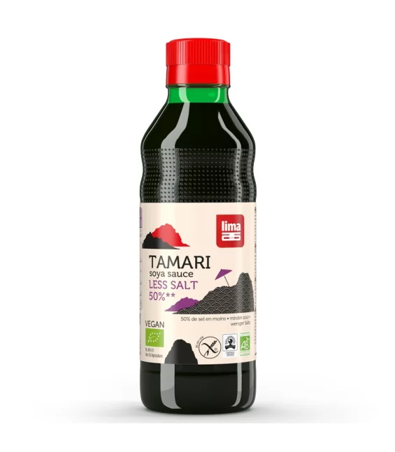 BIO-Sojasauce mit 50% weniger Salz - Tamari - 250ml - Lima