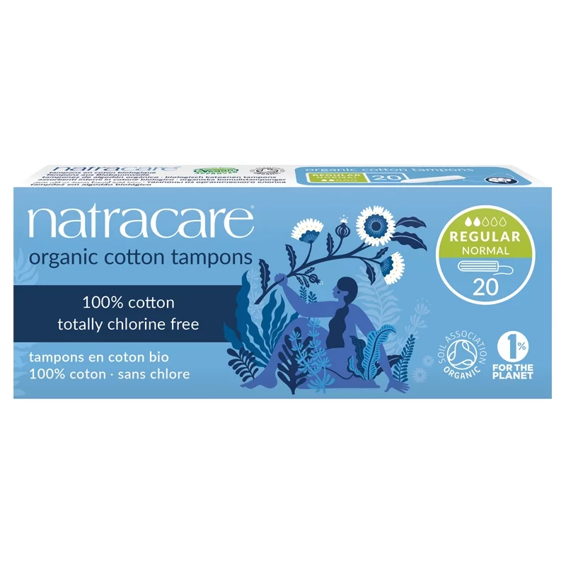 Regular BIO-Tampons ohne Applikator leichte-mittlere Tage - 20 Stk Natracare